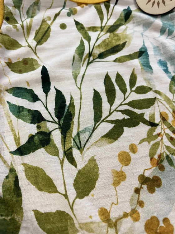 Rostoucí letní MERINO body Lambio, KR - Lístečky/kari*