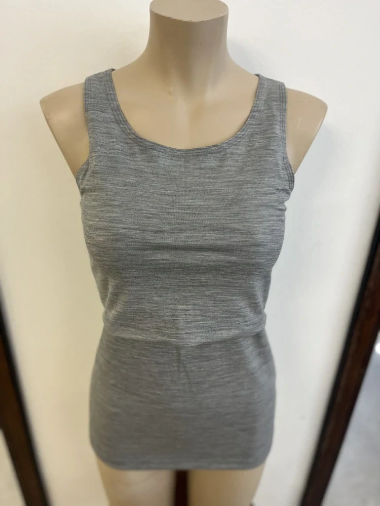 Dámské MERINO/LYCRA kojicí tílko ZM Basic - Šedé melé