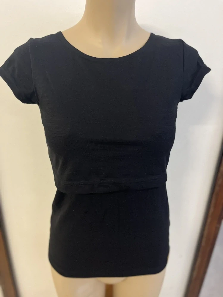 Dámské letní MERINO kojící tričko ZM Basic, KR - Černé