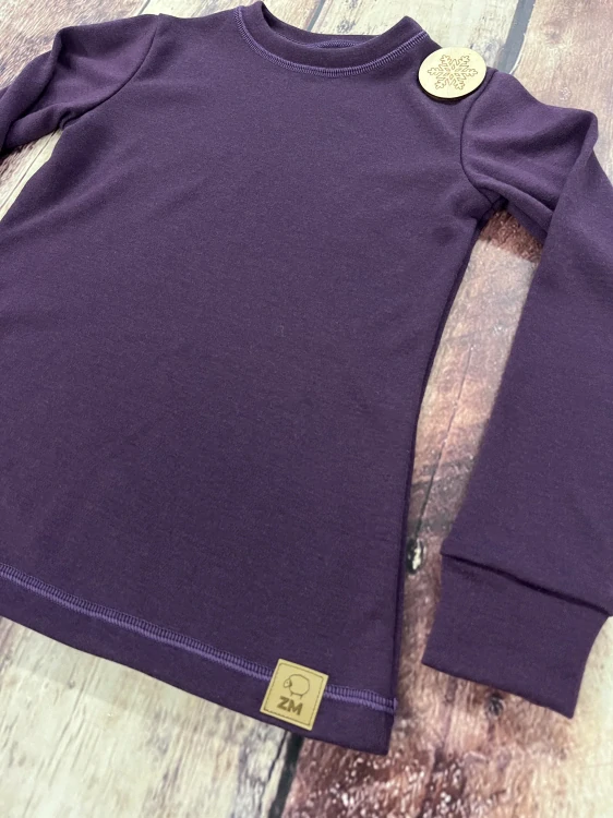 Zimní junior MERINO tričko ZM Basic, DR - Lilek