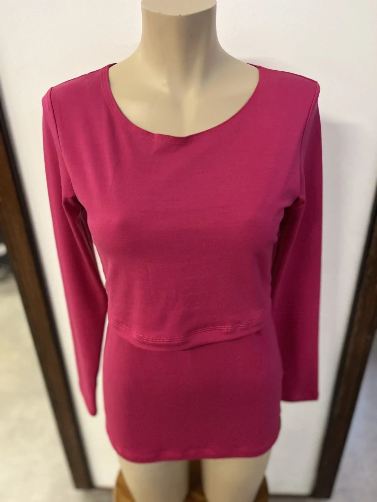 Dámské zimní MERINO/LYCRA kojící tričko ZM Basic, DR - Cyklám