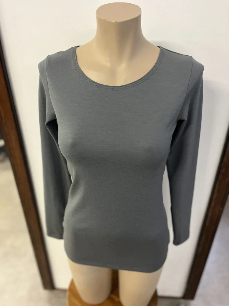 Dámské celoroční MERINO/LYCRA tričko ZM Basic, DR - Středně šedé