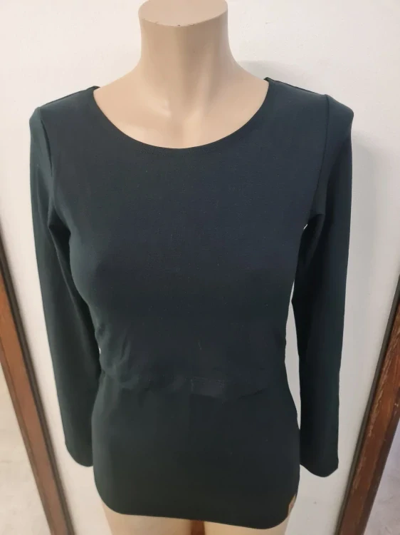 Dámské zimní MERINO/LYCRA kojící tričko ZM Basic, DR - Černé