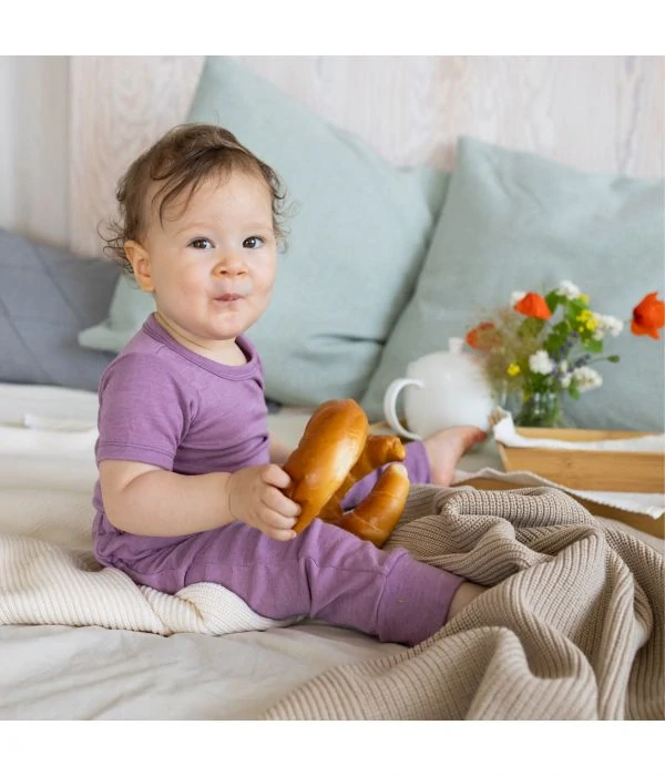 Merino/hedvábí body Iobio, kr. rukáv - Mauve