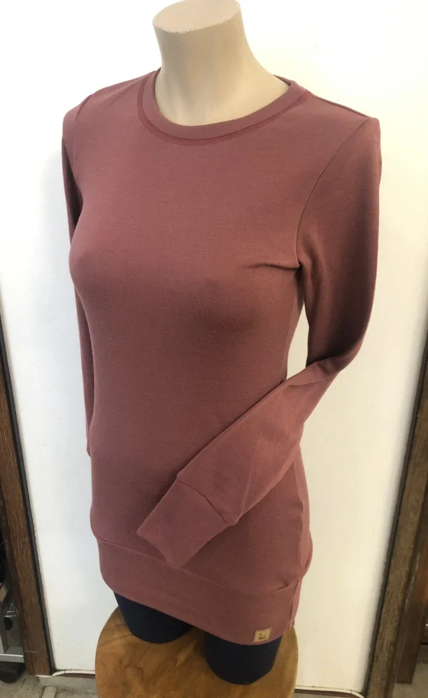 Merino tunika/šaty ZM Basic s nápletem, DR -  Deco rose