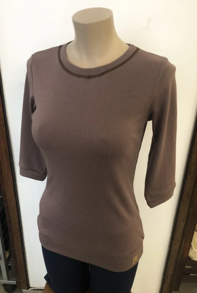 Dámské celoroční MERINO tričko ZM Basic 3/4 rukáv - Zinek žebro