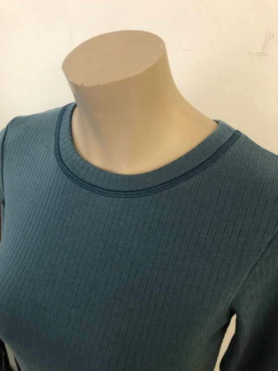 Dámské celoroční MERINO tričko ZM Basic 3/4 rukáv - Modrozelené žebro