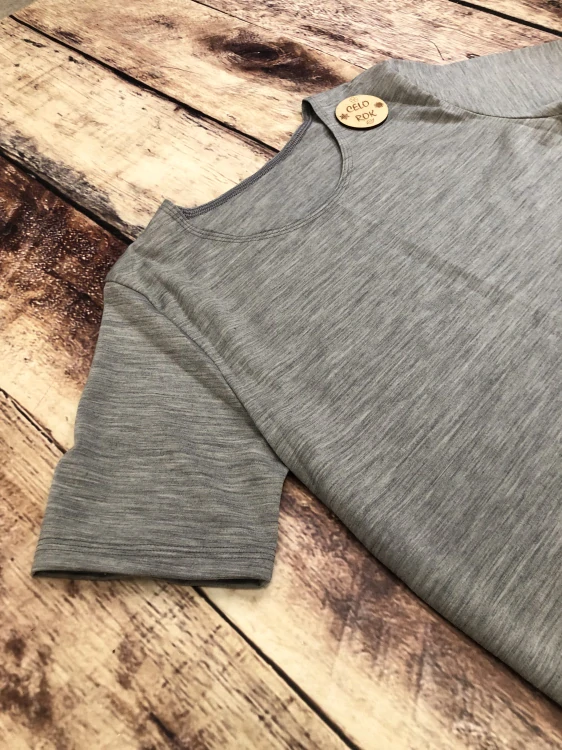 Pánské celoroční MERINO/LYCRA tričko ZM Basic, KR - Šedé melé