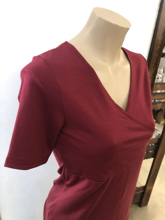 Dámské celoroční MERINO/LYCRA tričko s křížením ZM Basic, KR - Javor