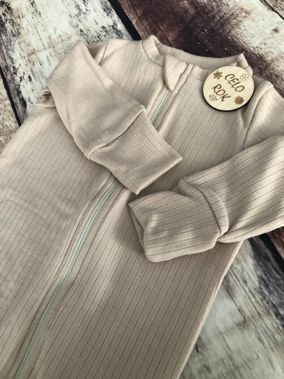 Rostoucí celoroční MERINO overal Lambio, DR - Pískové žebro