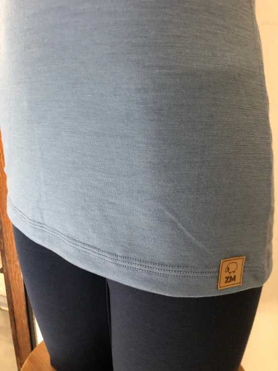 Dámské letní MERINO tričko ZM Basic, KR - Holubí modř
