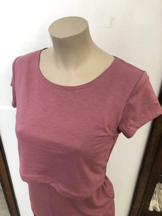 Dámské bambusové kojicí tričko ZM Basic, KR - Deco rose*