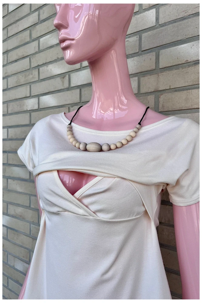 Kojicí šaty Amalie modal - CREAM