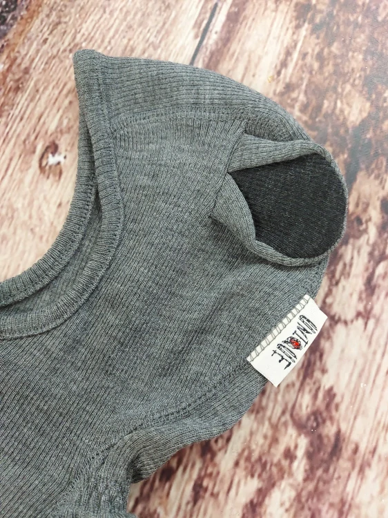 Merino kukla s oušky Teddy ManyMonths - Elephant Grey