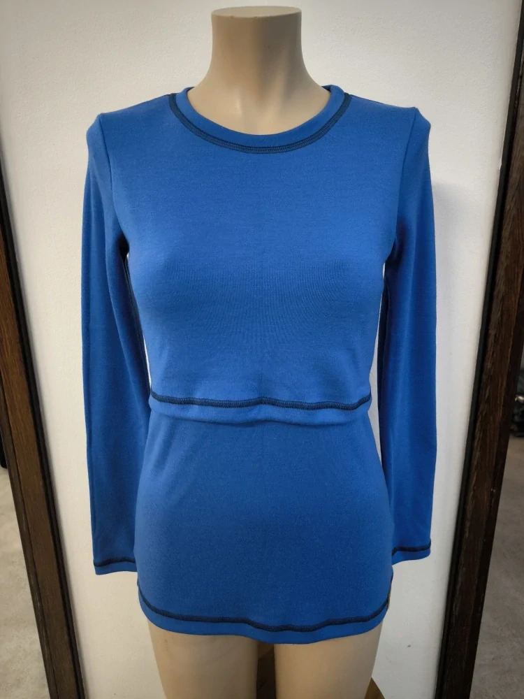 Dámské zimní MERINO kojící tričko ZM Basic, DR - Pomněnkové