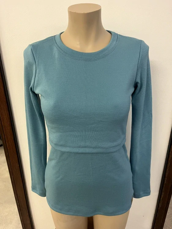 Dámské zimní MERINO kojící tričko ZM Basic, DR - Mořská zelená