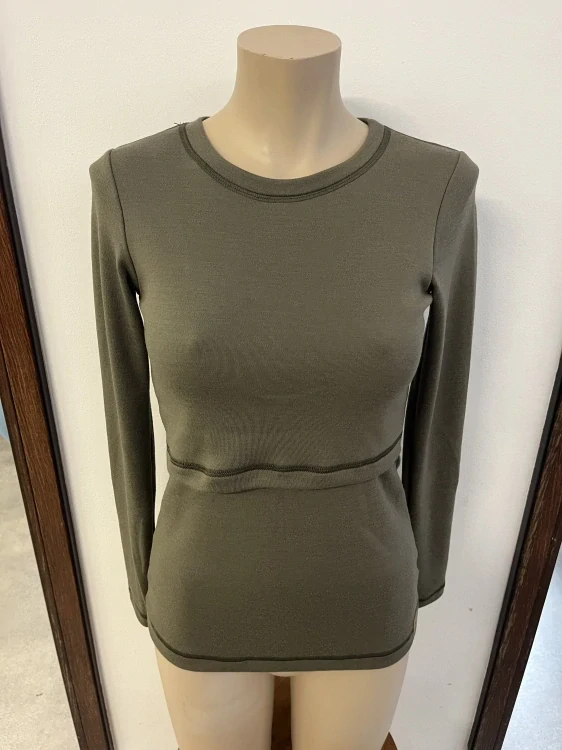 Dámské zimní MERINO kojící tričko ZM Basic, DR - Khaki