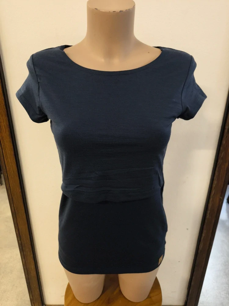 Dámské celoroční MERINO/LYCRA kojicí tričko ZM Basic, KR - Tmavě modré