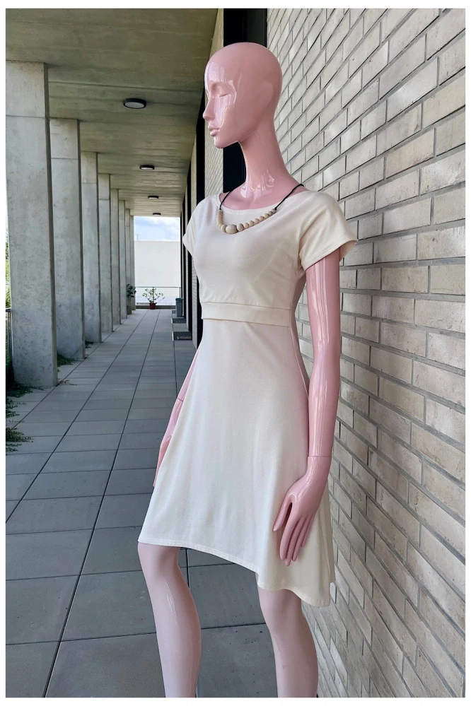 Kojicí šaty Amalie modal - CREAM