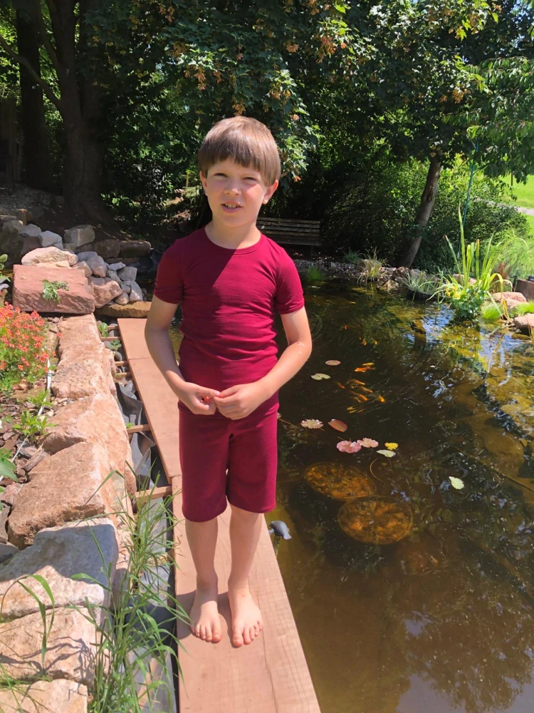 Dětský letní merino/lycra komplet/pyžamo Lambio, KR - Javor