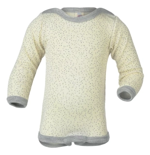 Merino/hedvábí body Engel, DR - Přírodní/puntíky