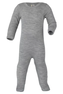 Merino/hedvábí spací overal Engel - šedý