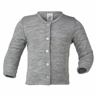 Baby cardigan Engel, merino/hedvábí - šedý