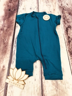 Rostoucí BAMBUSOVÝ overal Lambio, krátký - Petrol