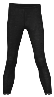 Dámské merino/hedvábí legíny Engel - černé s krajkou