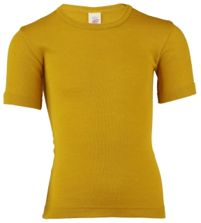 Dětské merino/hedvábí tričko Engel, KR - šafrán