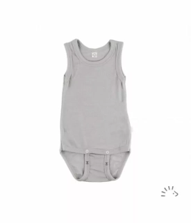 Merino/hedvábí body/tílko IoBio - Light grey
