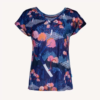 Dámské merino tričko Paterns V, krátký rukáv - Tengoku