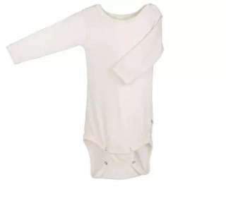 Merino/hedvábí body IoBio, dl.rukáv - Ecru
