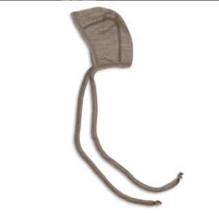 Merino/hedvábí čepice Engel zavazovací - Oříšek