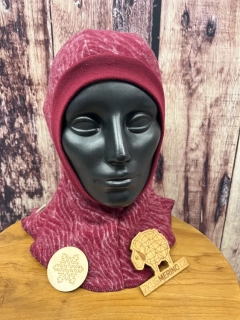 Zimní merino-fleece kukla Lambio - burgundy duny