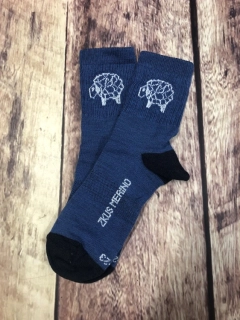 ZM merino ponožky pro děti LÉTO - MODRÉ, velikost 22-23 cm (34-35)