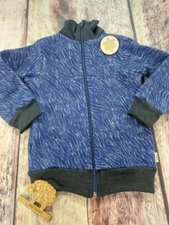 Mikina merino fleece se stojáčkem na zip Lambio - Modré duny