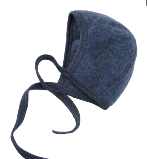 Merino fleece čepice Engel zavazovací - Tmavě modrá