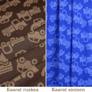 Letní BAMBUS metráž - Auta hnědá
