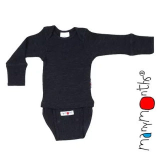 Merino body/tričko ManyMonths - Foggy Black