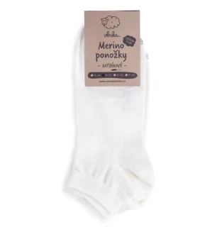 KOTNÍKOVÉ PONOŽKY MERINO VLNKA, 2 PÁRY - BÍLÉ