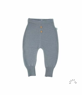 Pletené kalhoty Iobio s knoflíčky - tmavě šedé 