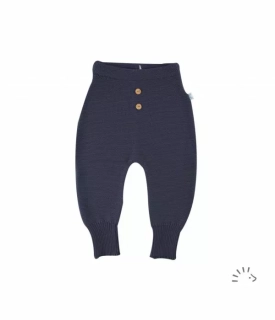 Pletené kalhoty Iobio s knoflíčky - tmavě modré
