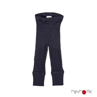 Merino legíny ManyMonths se záplatami - Foggy Black