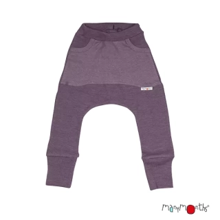 Merino kalhoty s klokaní kapsou ManyMonths - Dusty Grape