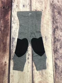 Merino legíny ManyMonths se záplatami srdce - Silver Cloud