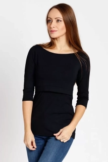 Kojicí tričko Cindy modal - BLACK