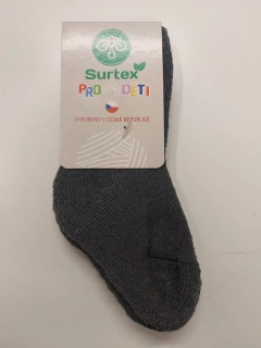 Surtex merino ponožky BABY - šedé s proužky 10 -11 cm