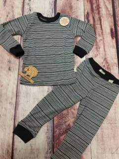Celoroční MERINO komplet / pyžamo Lambio - Proužky*