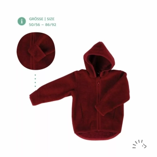 Bunda Iobio merino fleece - červená